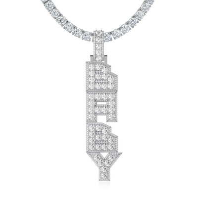 Custom Radiant Layers Vertical Letter Pendant