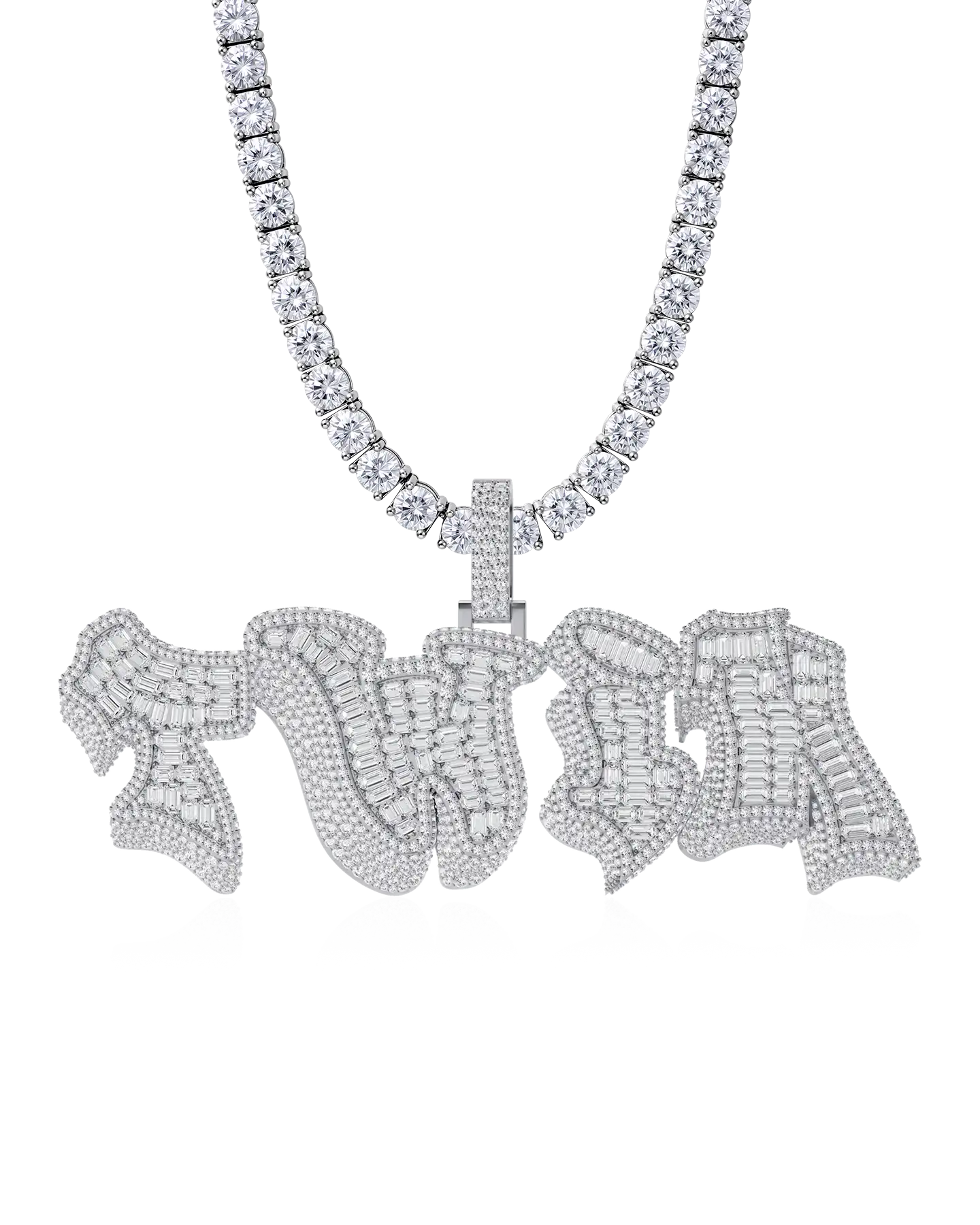 Custom 3D Bold Graffiti Font Letter Pendant - 38mm