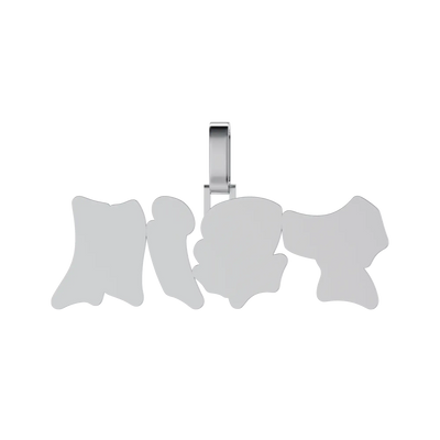 Custom Double Layer Graffiti Font Letter Pendant - 30mm