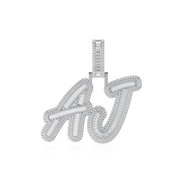 Custom Iced Out Multi-layer Baguette Font Pendant