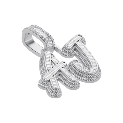 Custom Iced Out Multi-layer Baguette Font Pendant
