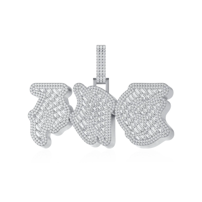 Custom Woven Set Letter Pendant