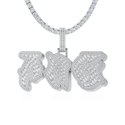 Custom Woven Set Letter Pendant