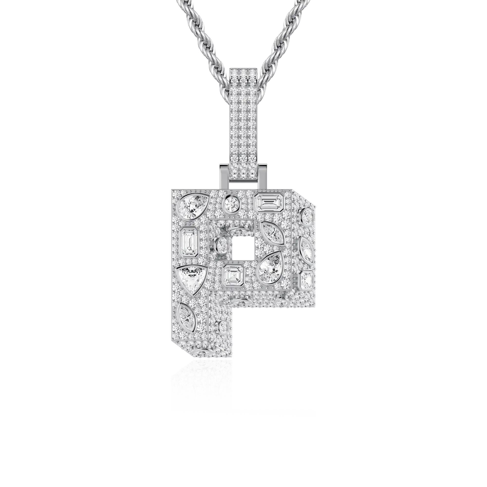 Custom Shaped Cut Three-dimensional Letter Pendant