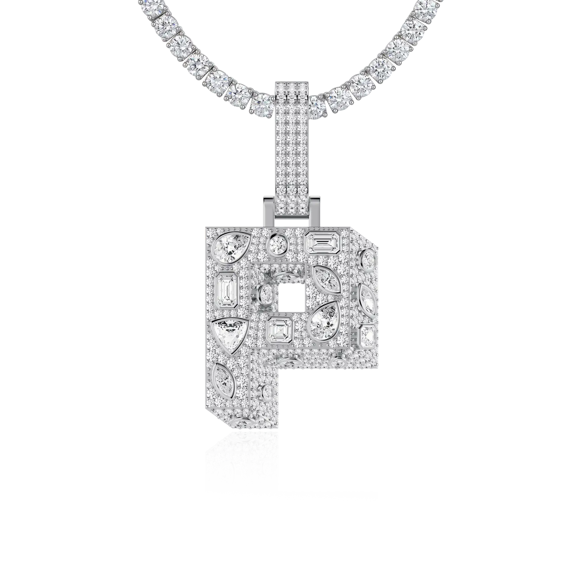 Custom Shaped Cut Three-dimensional Letter Pendant