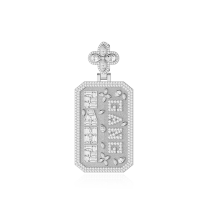 Custom Special Cut Letter Square Pendant