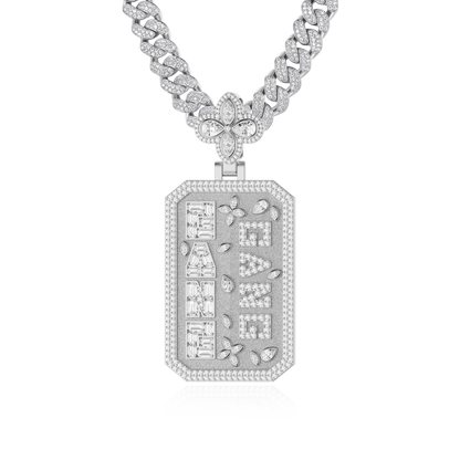 Custom Special Cut Letter Square Pendant