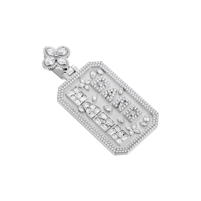 Custom Special Cut Letter Square Pendant