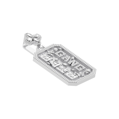 Custom Special Cut Letter Square Pendant