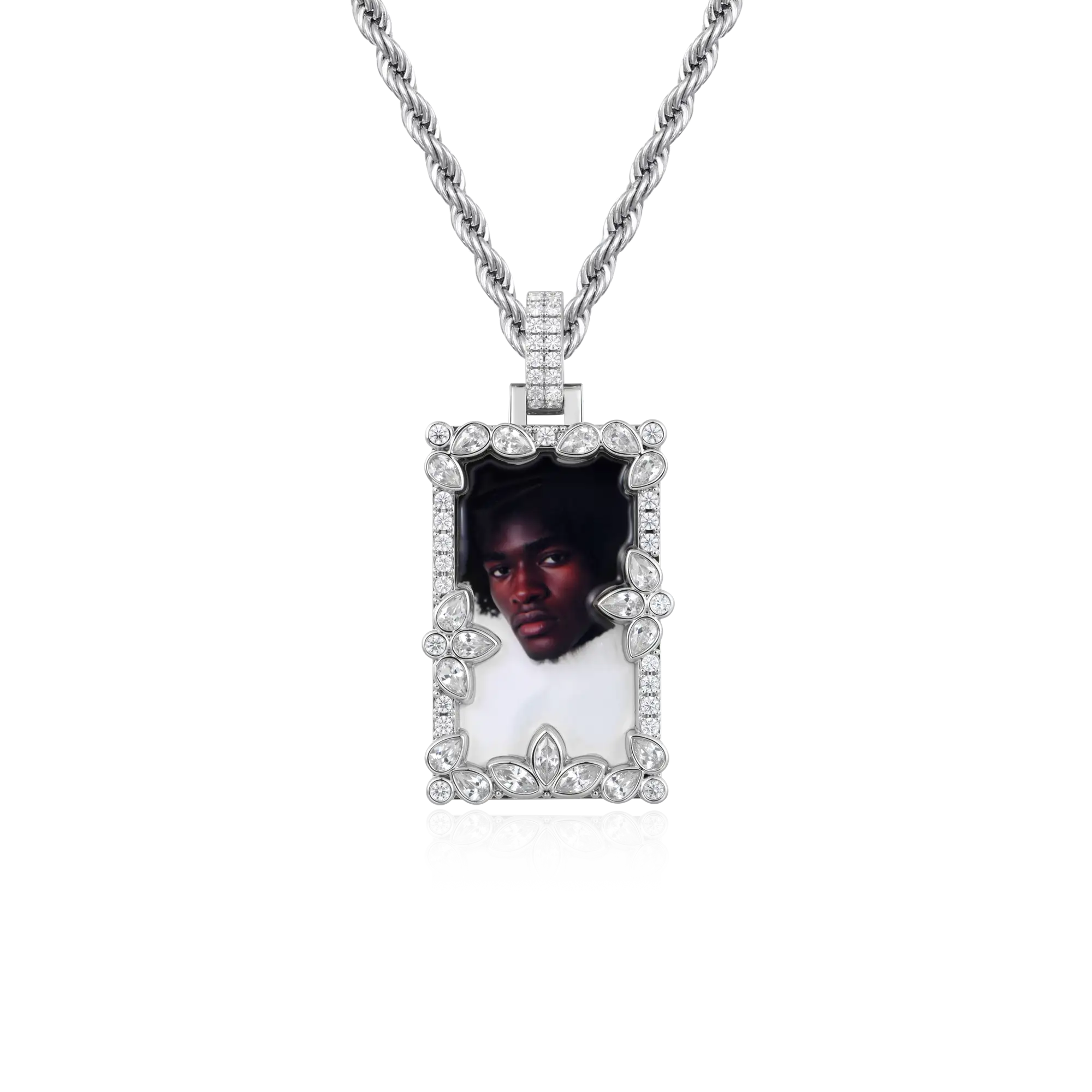 Custom Special Cut and Spliced Picture Frame Pendant