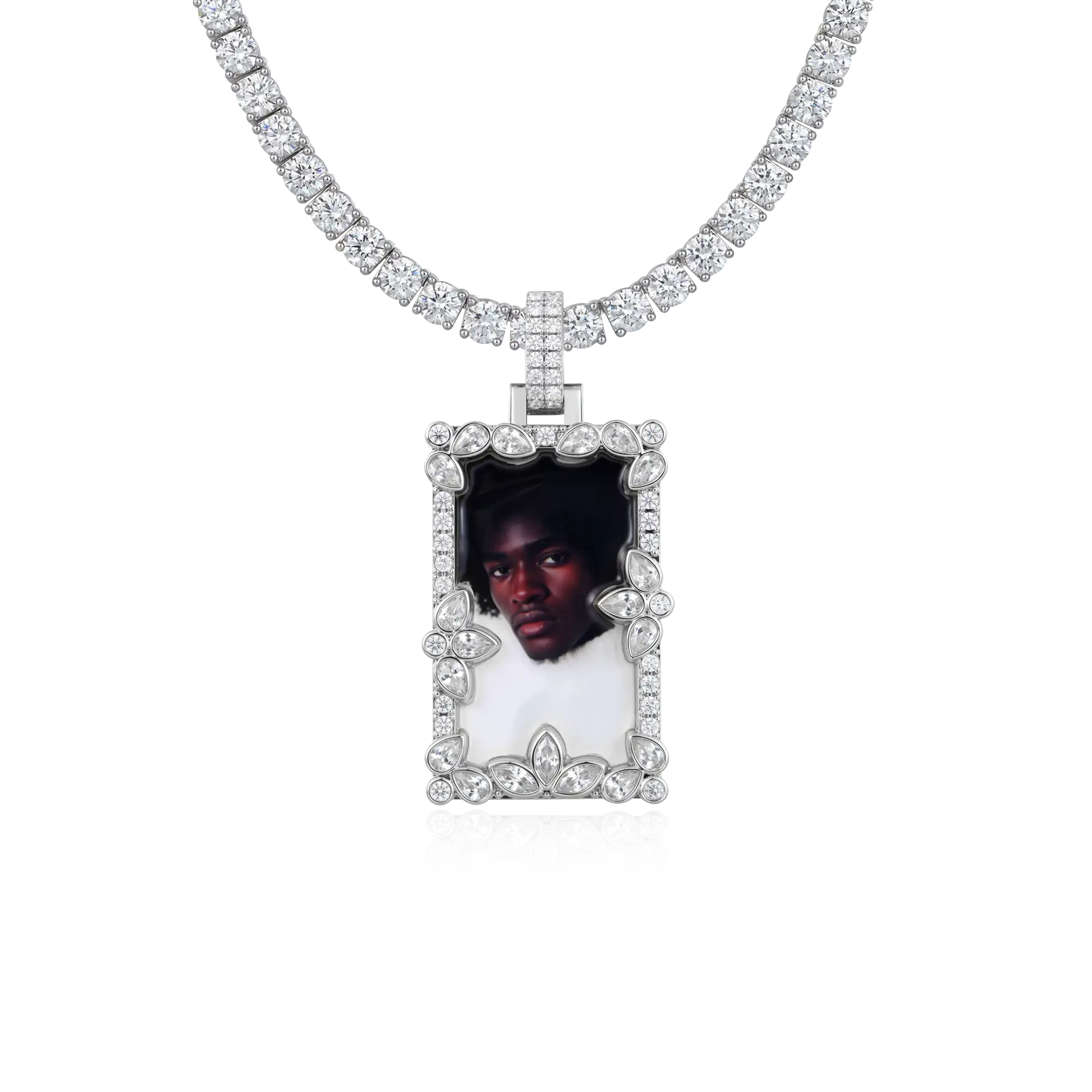 Custom Special Cut and Spliced Picture Frame Pendant