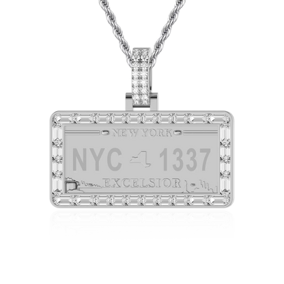 Custom License Plate Pendant (Texas/New York/Florida) - 38mm