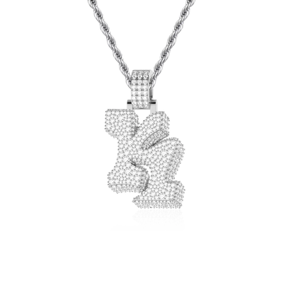 Custom Ice 3D Graffiti Font Pendant - 30mm