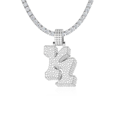 Custom Ice 3D Graffiti Font Pendant - 30mm