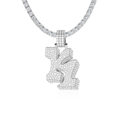 Custom Ice 3D Graffiti Font Pendant - 30mm