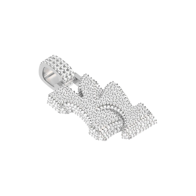 Custom Ice 3D Graffiti Font Pendant - 30mm