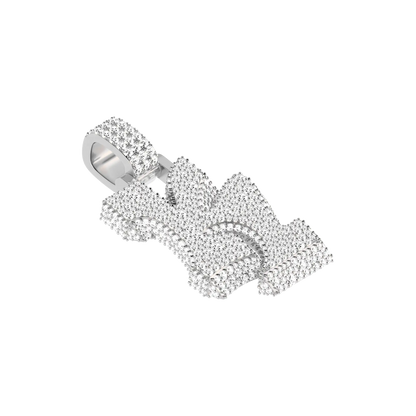 Custom Ice 3D Graffiti Font Pendant - 30mm