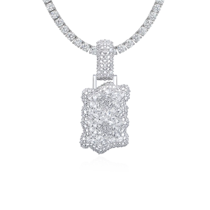 Custom Shaped Diamond Double-Layer Pendant - 35mm
