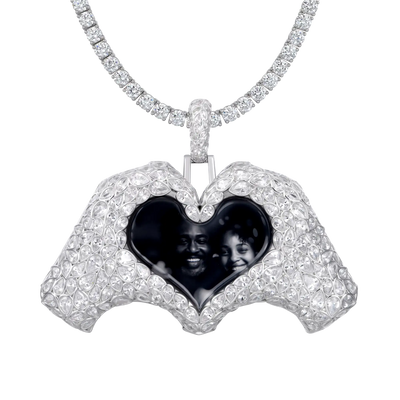 Heart-Shaped Intricate Cut Inlay Pendant