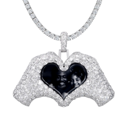 Heart-Shaped Intricate Cut Inlay Pendant