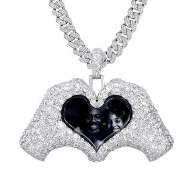 Heart-Shaped Intricate Cut Inlay Pendant