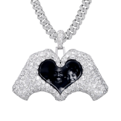 Heart-Shaped Intricate Cut Inlay Pendant