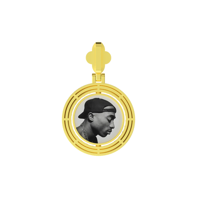 Custom Round Encrusted Photo Pendant