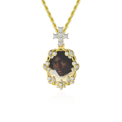 Custom Vine-wrapped Picture Frame Pendant