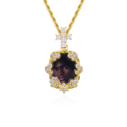 Custom Vine-wrapped Picture Frame Pendant