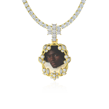 Custom Vine-wrapped Picture Frame Pendant
