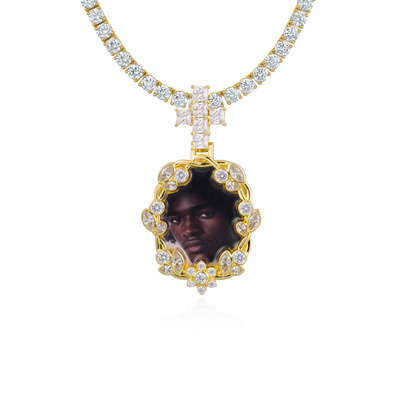 Custom Vine-wrapped Picture Pendant