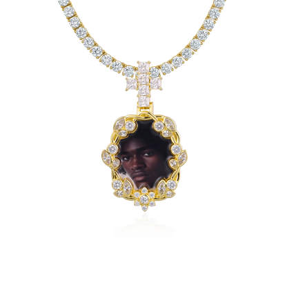 Custom Vine-wrapped Picture Frame Pendant