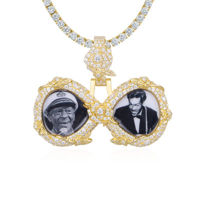 Custom Rose Infinity Frame Pendant-51mm