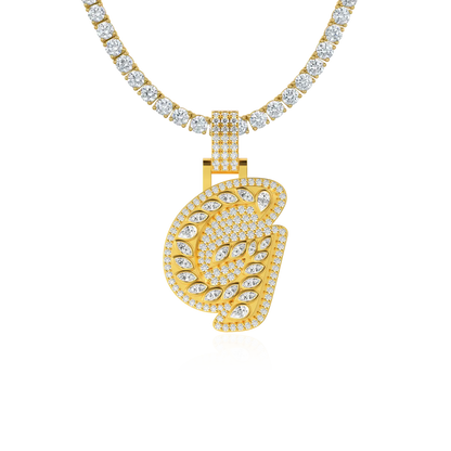Custom Shaped Diamond 3D Lucida Font Pendant -30mm