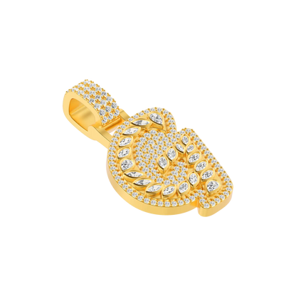Custom Shaped Diamond 3D Lucida Font Pendant -30mm