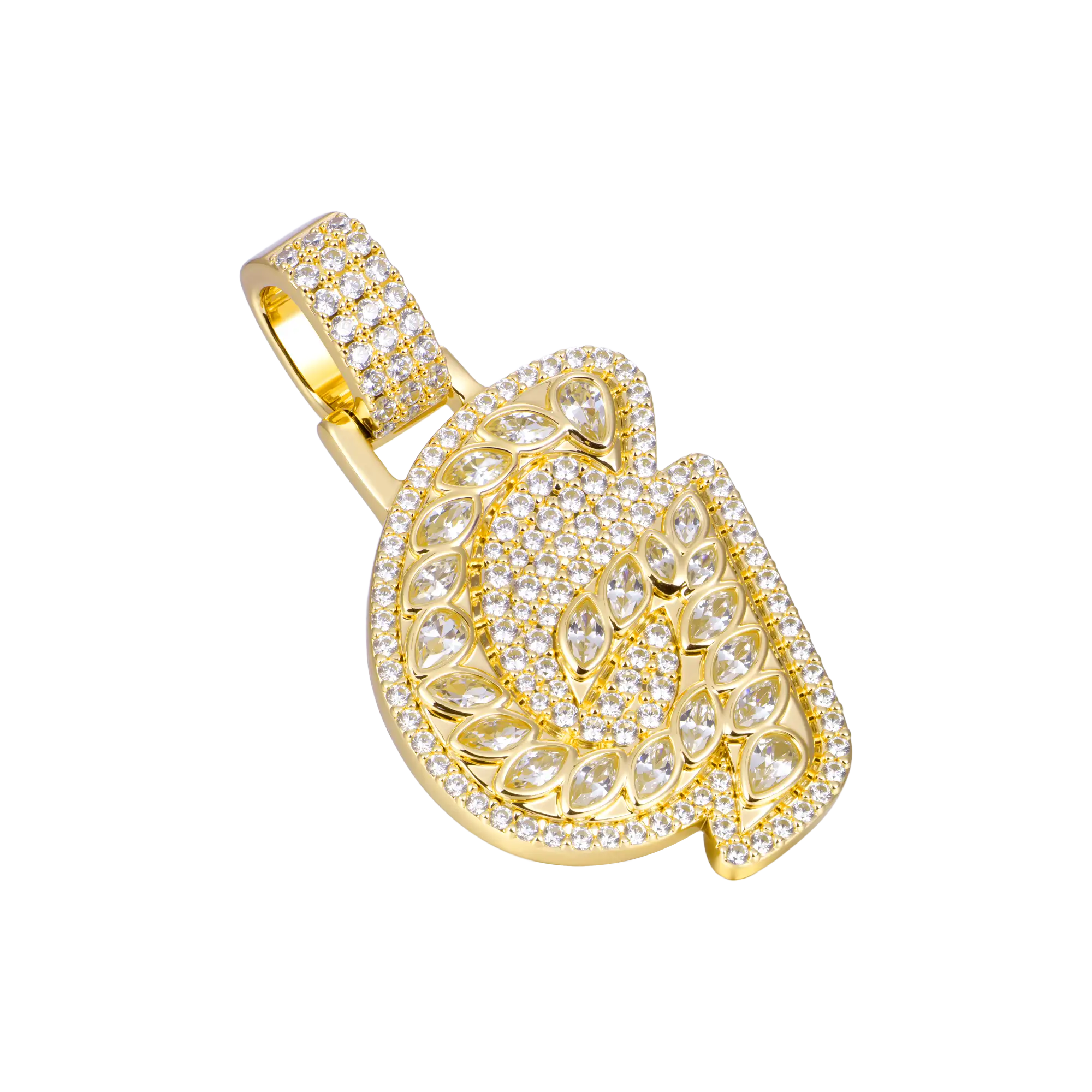 Custom Shaped Diamond 3D Lucida Font Pendant -30mm