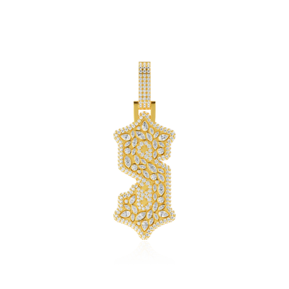 Custom Shaped Diamond Gothic Font Pendant - 51mm