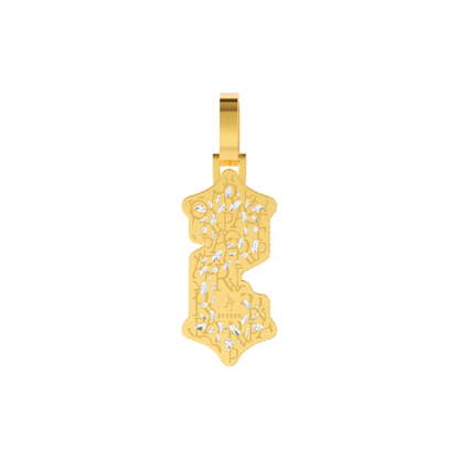 Custom Shaped Diamond Gothic Font Pendant - 51mm