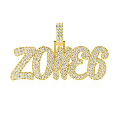 Custom Moissanite Romantic Font Letter/Number Name Pendant