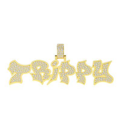Custom Graffiti Font Letter Pendant - 20mm