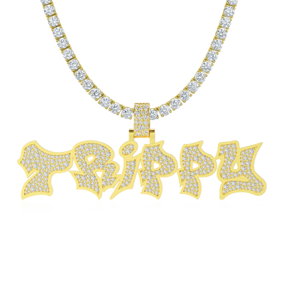 Custom Graffiti Font Letter Pendant - 20mm