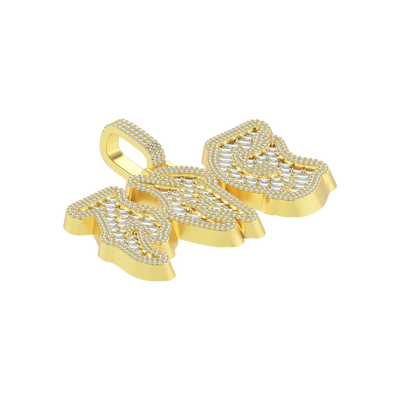 Custom Woven Set Letter Pendant