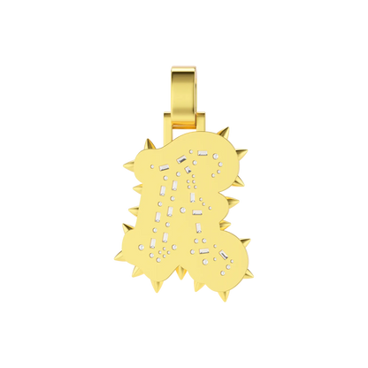 Custom Old English Willow Studded Font Pendant
