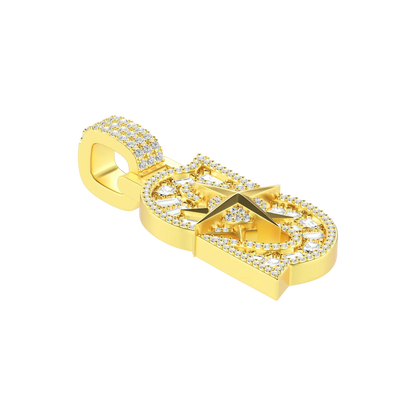 30MM Star Font Pendant
