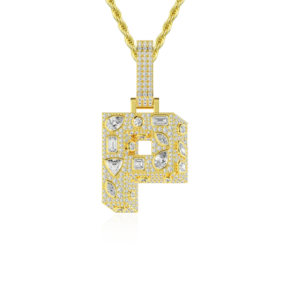 Custom Shaped Cut Three-dimensional Letter Pendant
