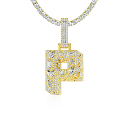 Custom Shaped Cut Three-dimensional Letter Pendant