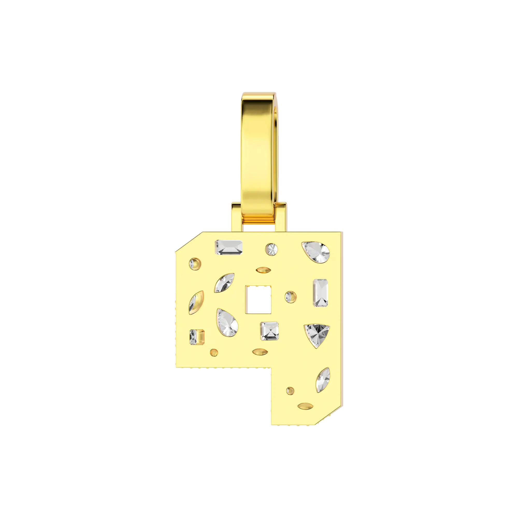 Custom Shaped Cut Three-dimensional Letter Pendant