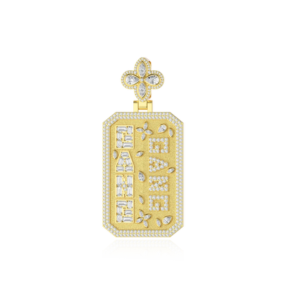 Custom Special Cut Letter Square Pendant