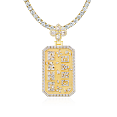 Custom Special Cut Letter Square Pendant