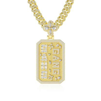 Custom Special Cut Letter Square Pendant